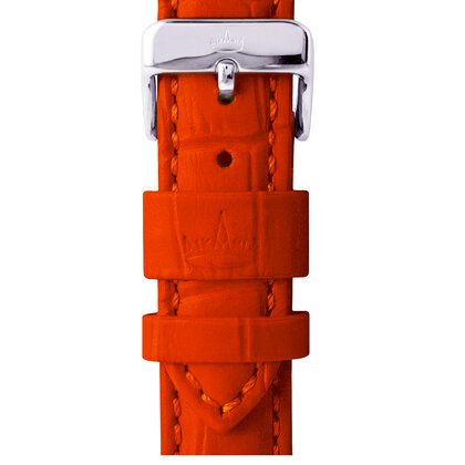 Askania Lederband orange, glänzend (Krokoprägung)